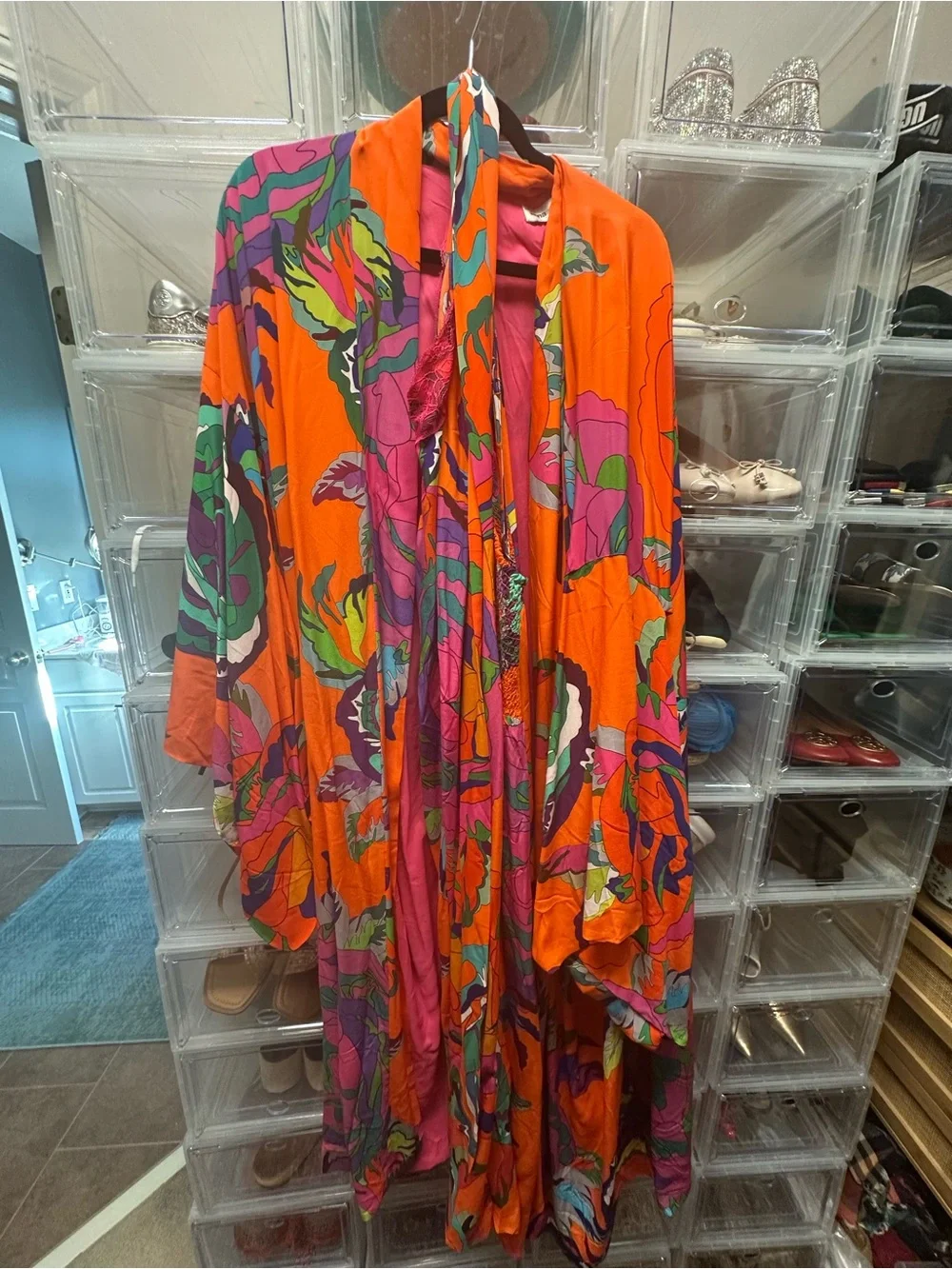 Anna Scholz Orange/Pink Kimono robe and gown